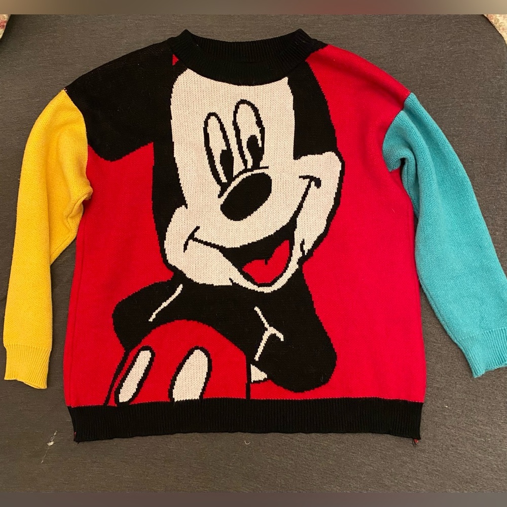Colour Block Mickey Mouse Sweater